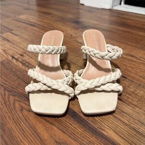 🍦Sincerely Jules Braided Leather Sandals Heels Size 6.5 Fair Condition🍦